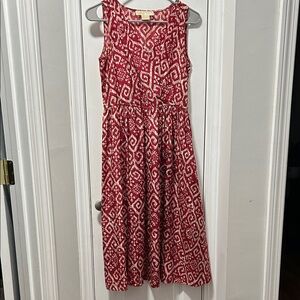 Michael Kors Red and Cream Printed Dress
